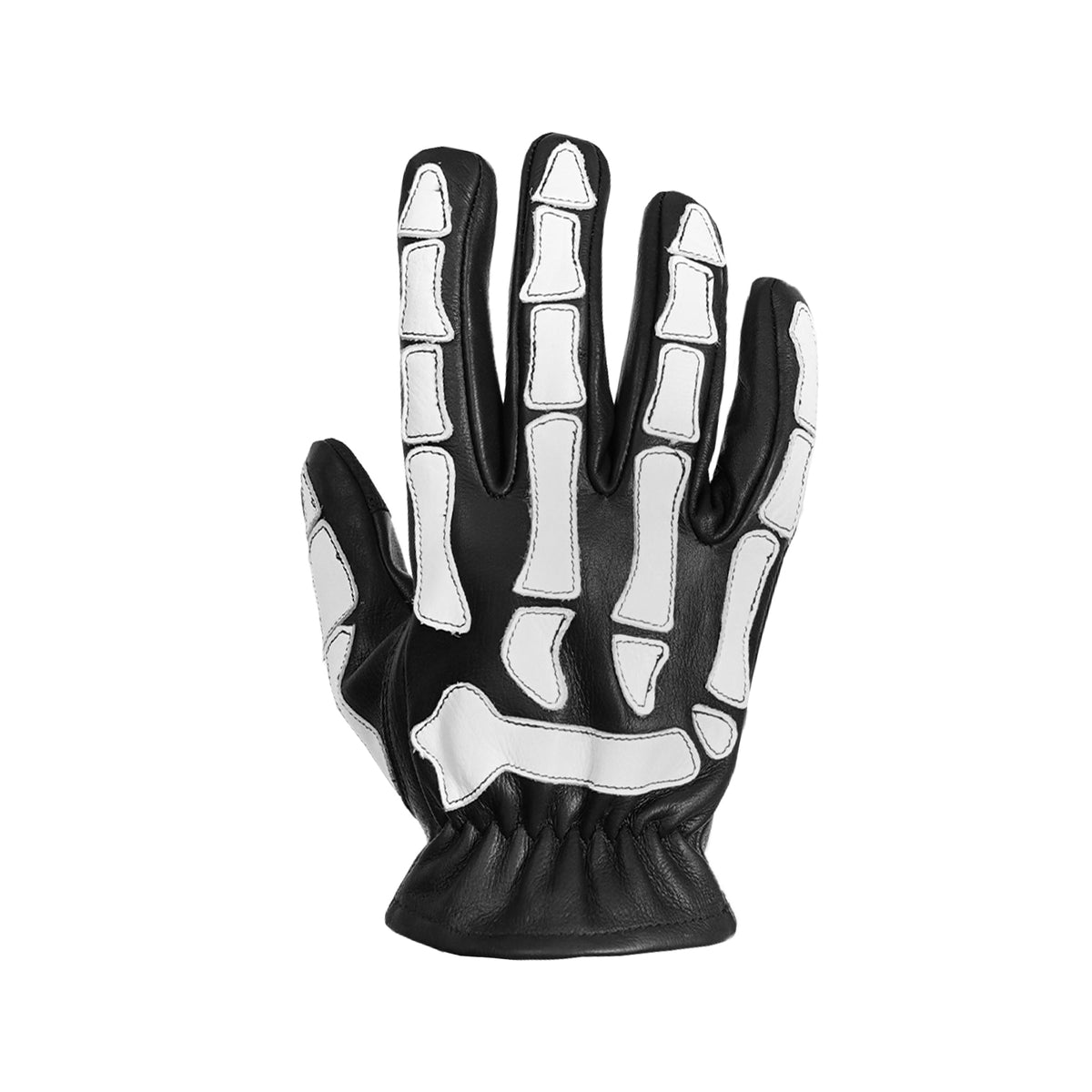SkullTrail Men's leather  gloves Black & White