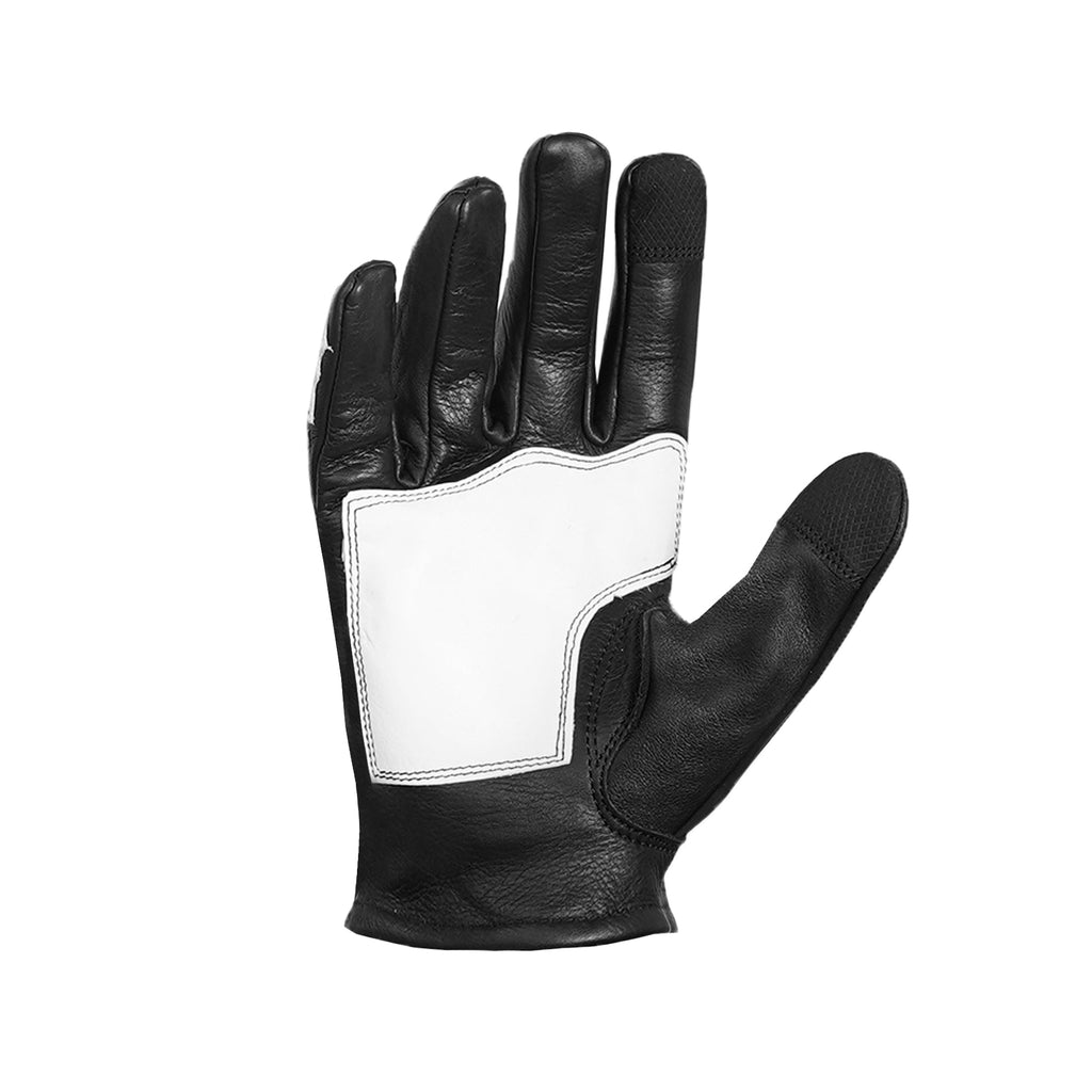 SkullTrail Men's leather  gloves Black & White