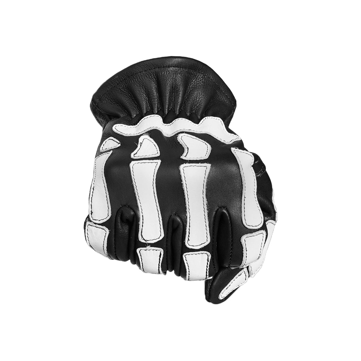 SkullTrail Men's leather  gloves Black & White
