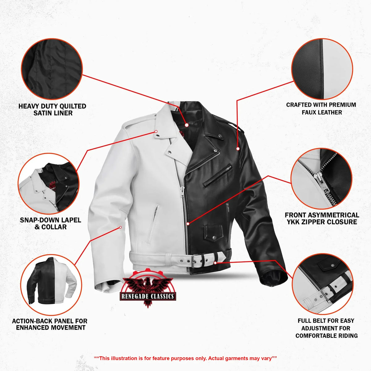 Mono Racer Mens Faux Leather Motorcycle Jacket