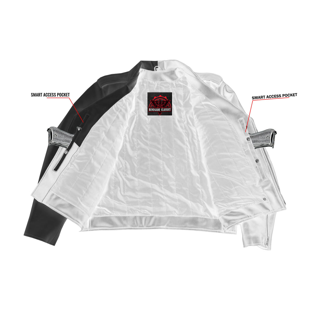 Mono Racer Mens Faux Leather Motorcycle Jacket