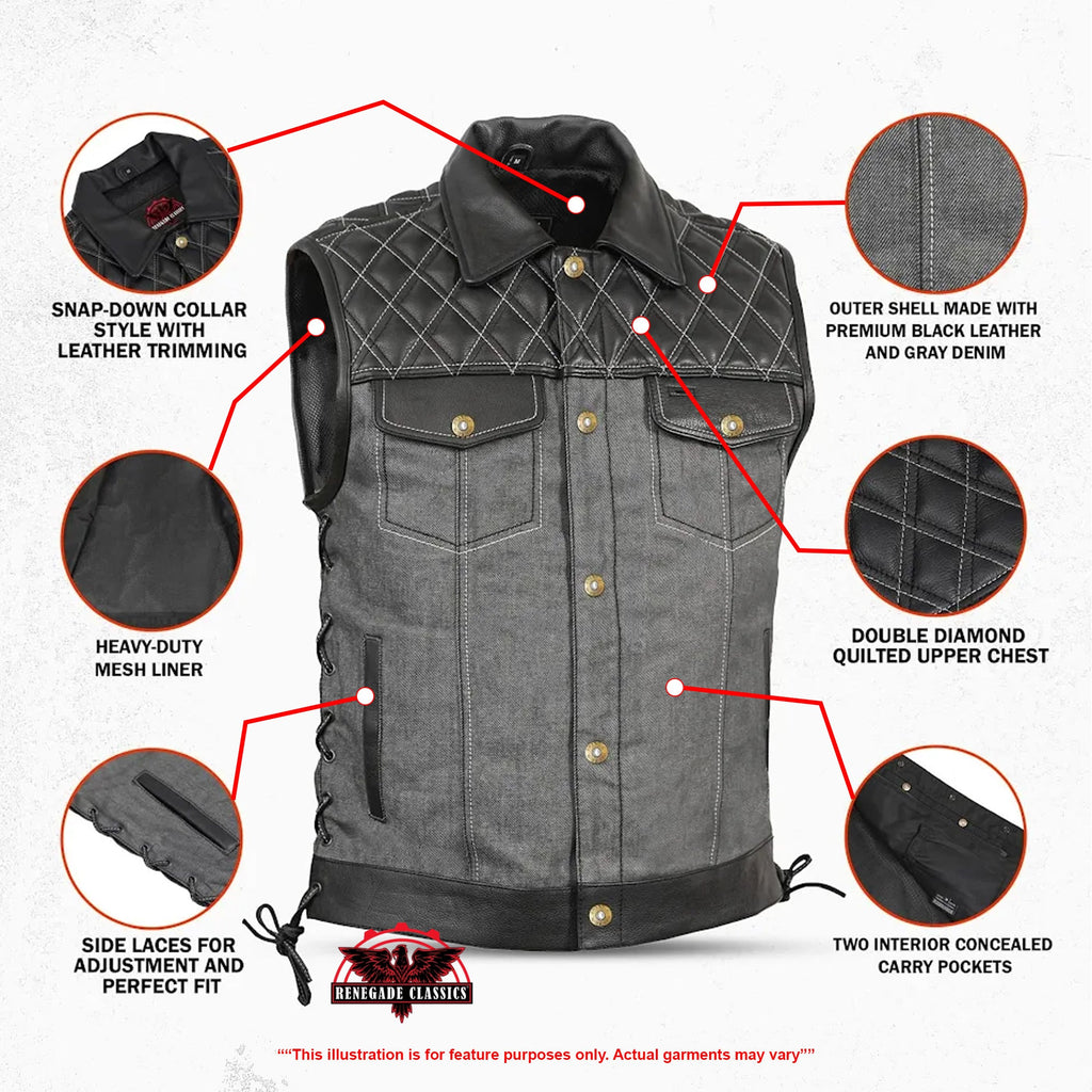 Dark Venture Men’s Leather Vest