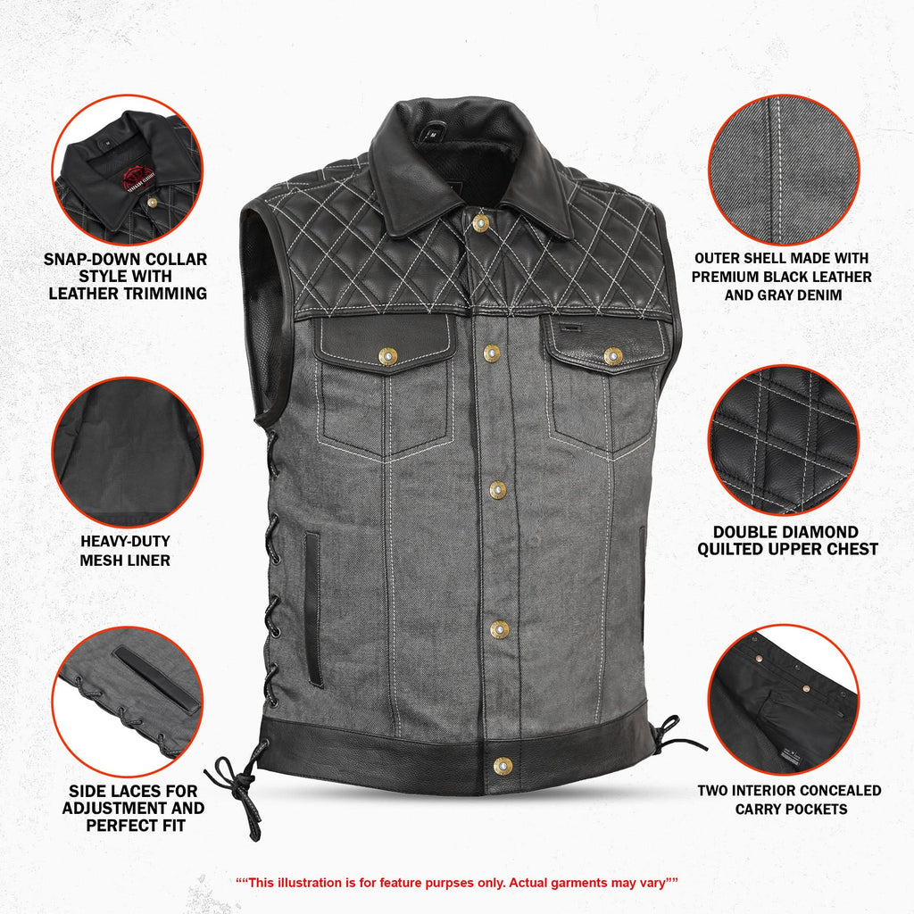 Dark Venture Men’s Leather Vest