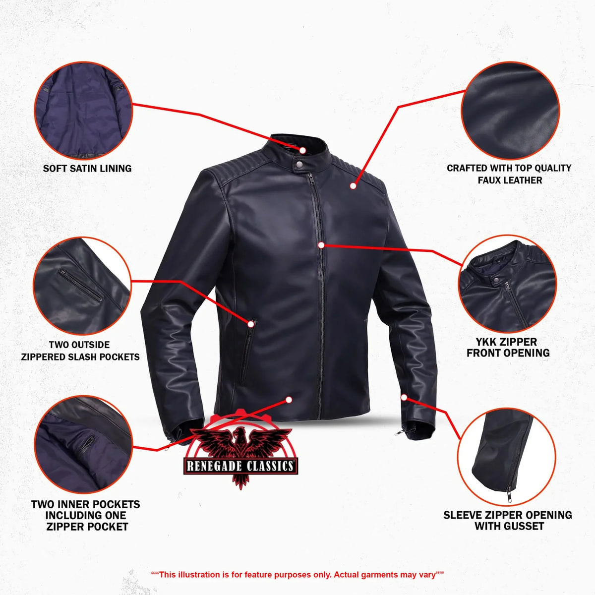 NavyFlux Men’s Faux Leather Jacket