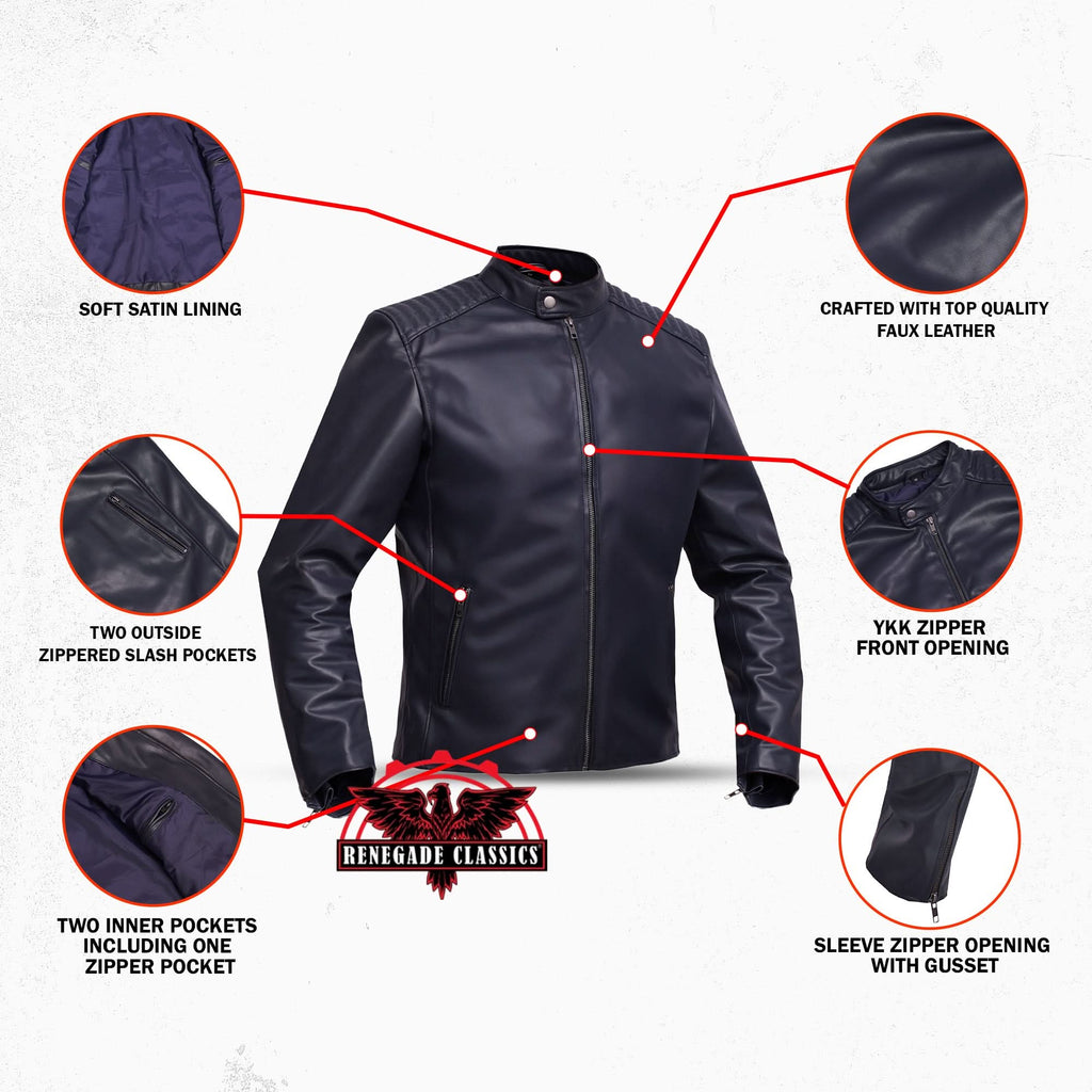 NavyFlux Men’s Faux Leather Jacket