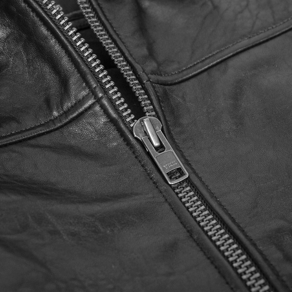 Men's Black Drum Dyed New Zealand Lambskin Jacket