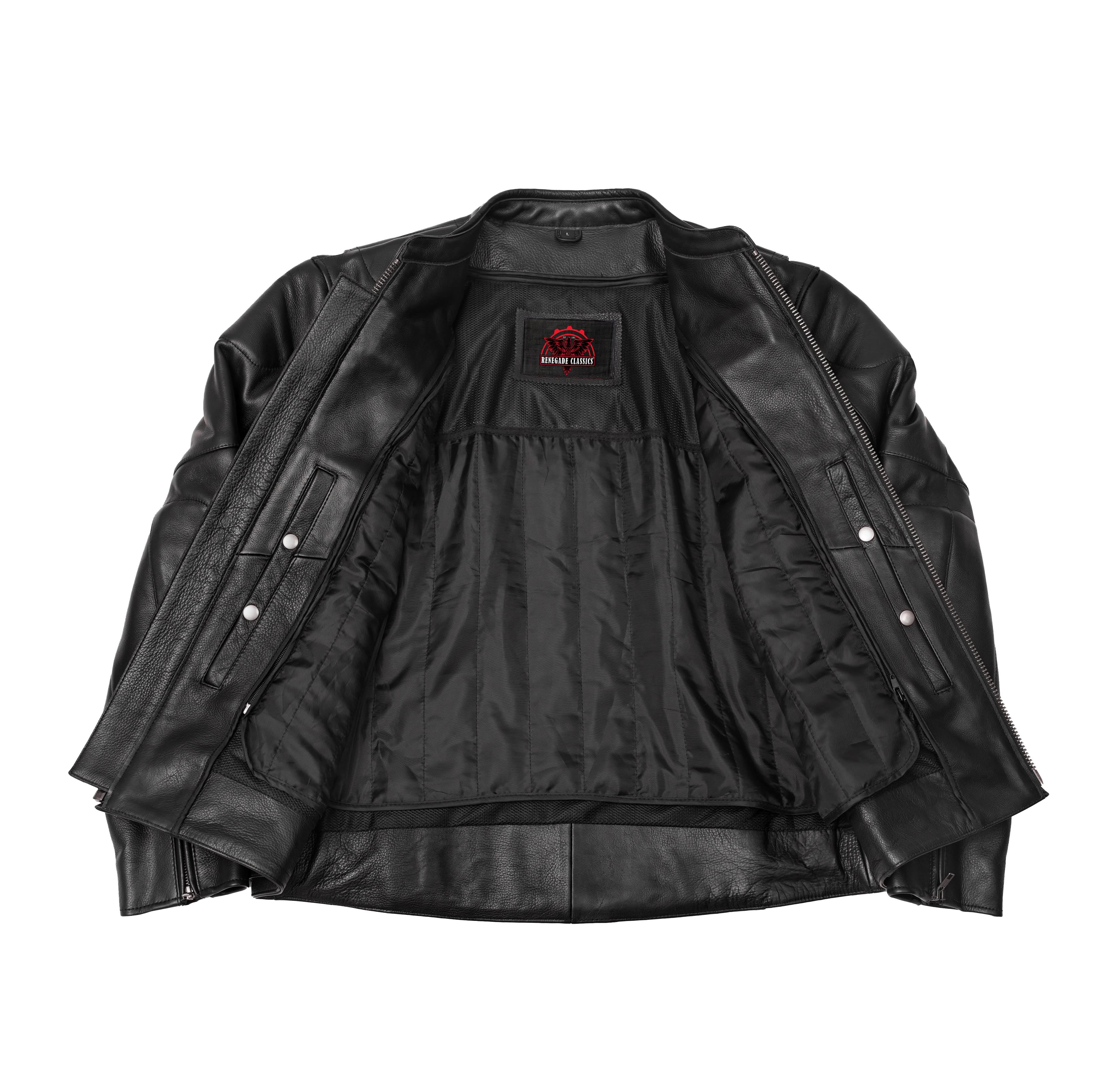 Tarmac Mens Leather Motorcycle Jacket