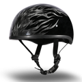 DOT Approved Daytona Motorcycle Half Face Helmet - Skull Cap Graphics for Men & Women, Scooters, ATVs, UTVs & Choppers - W/ Ignite Grey