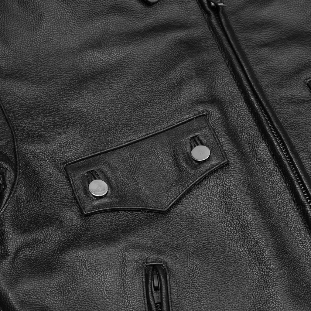 Black Raider Men’s Leather Motorcycle Jacket