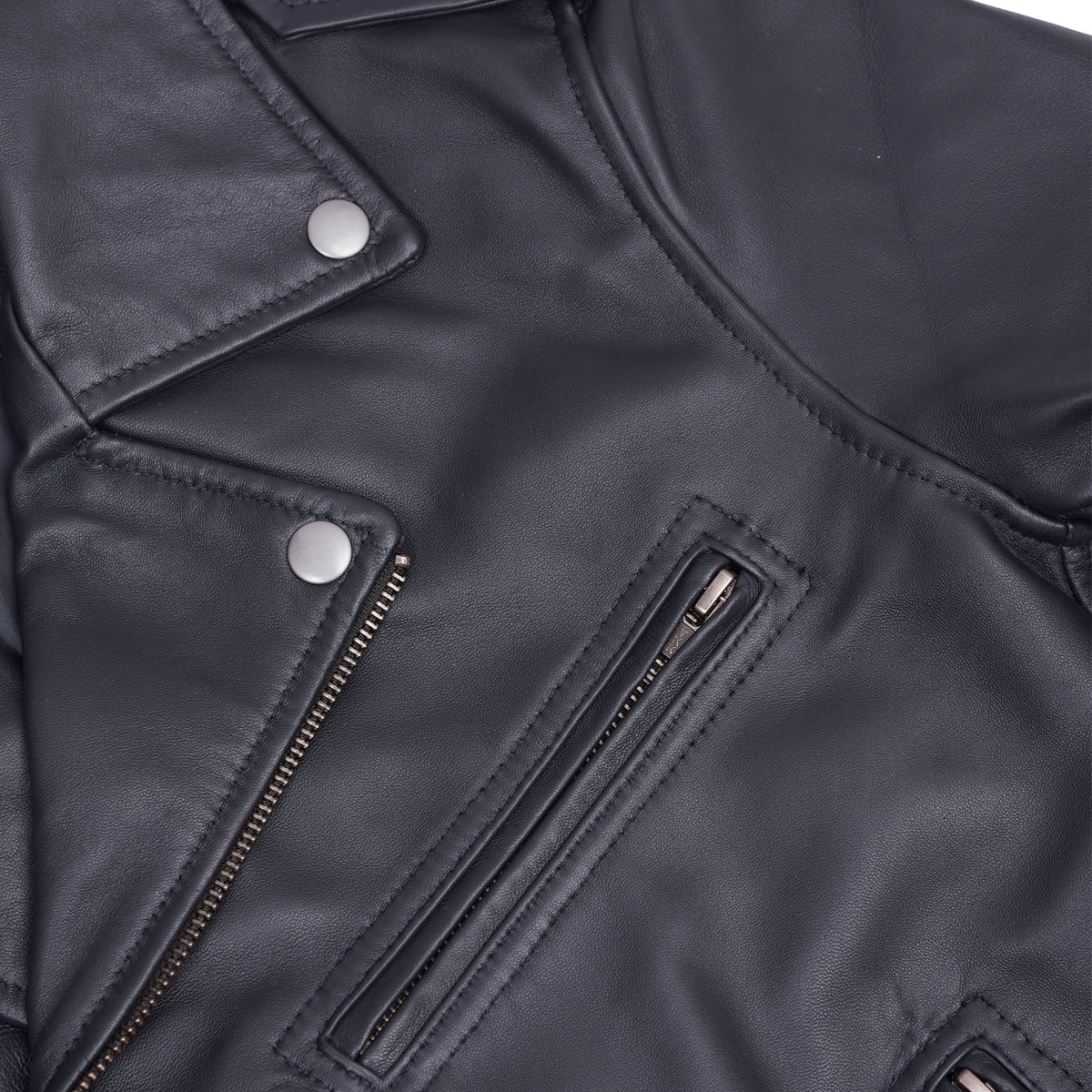 Moonlight Women's Navy Blue Fashion Leather Jacket