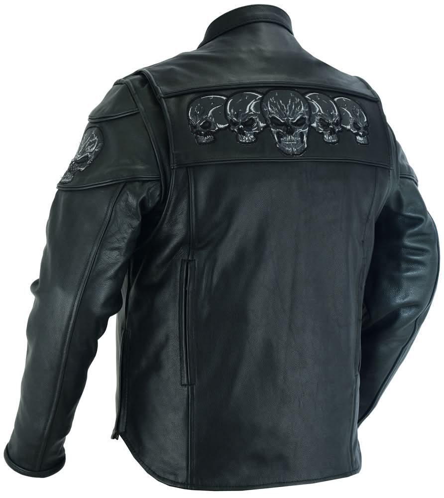 Men's Black Reflective Skulls Scooter Jacket