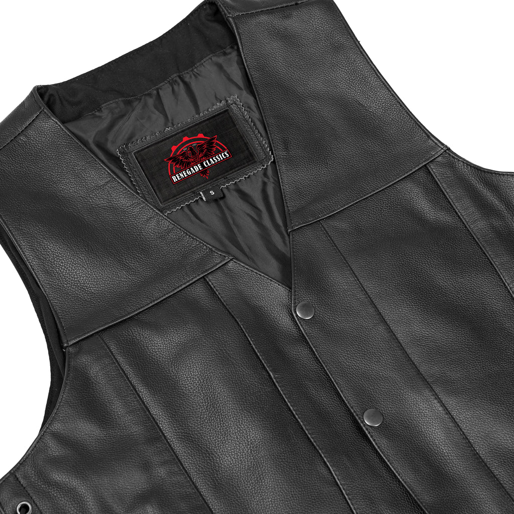 Men's Line Ranger Multi-Pocket Motorcycle Vest - Black