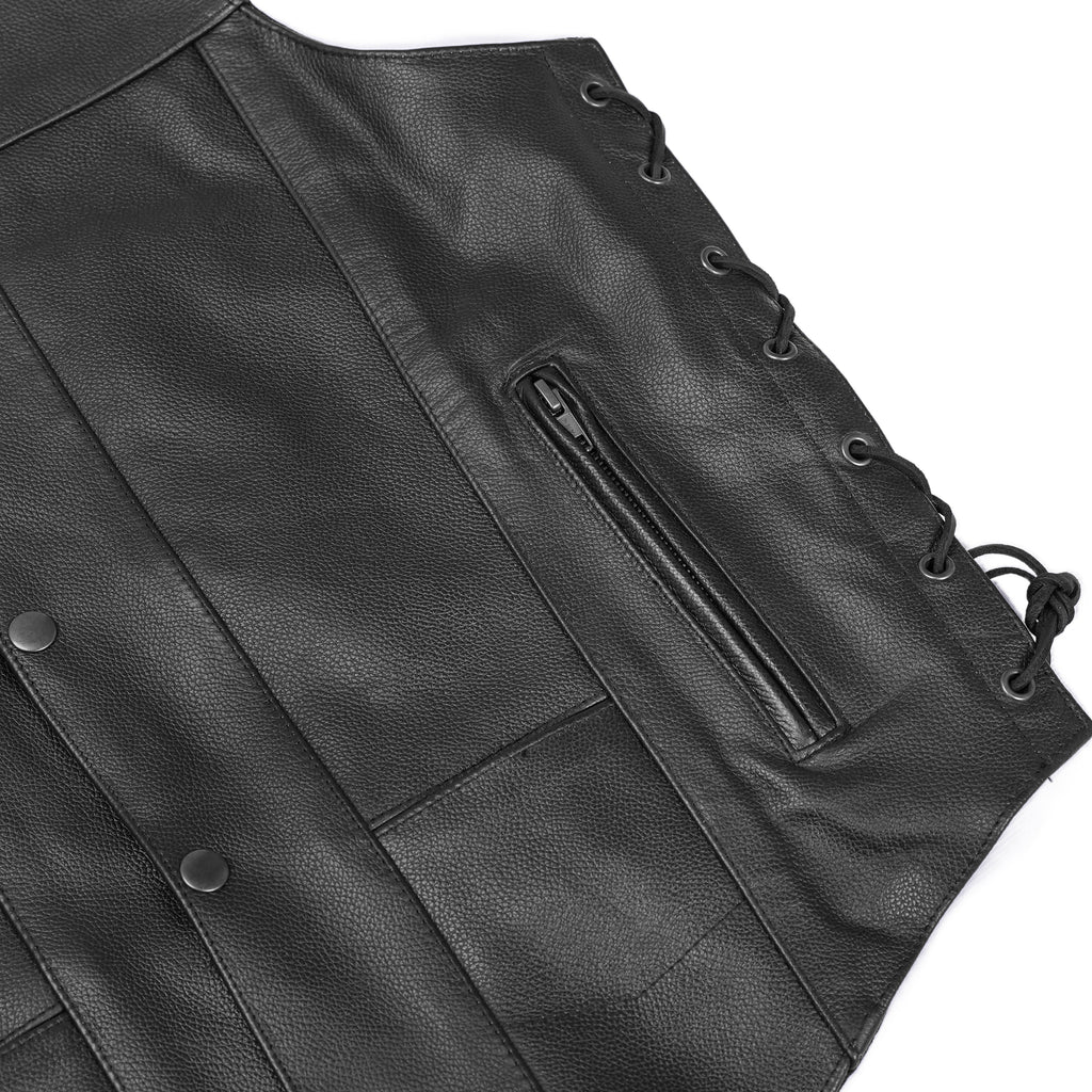 Men's Line Ranger Multi-Pocket Motorcycle Vest - Black