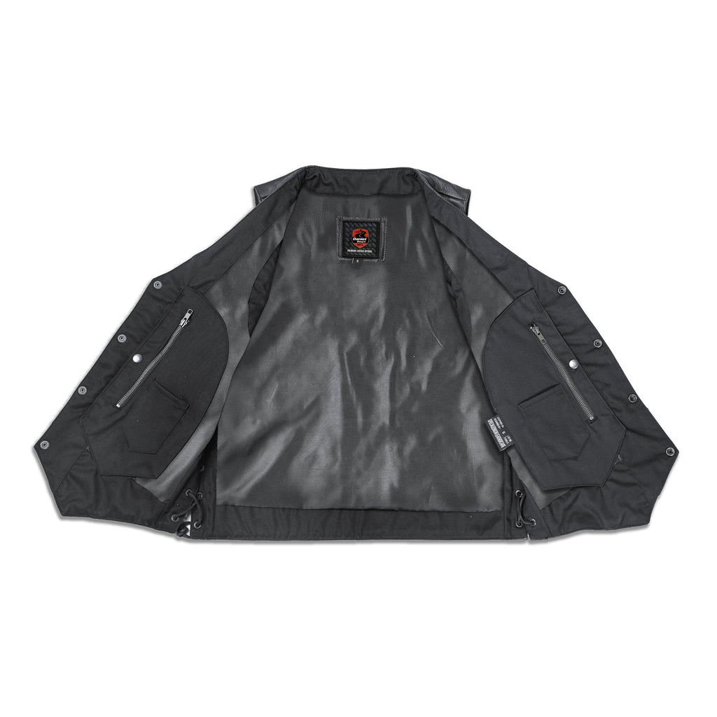 Men's Line Ranger Multi-Pocket Motorcycle Vest - Black