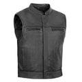 Gravel Ghost™ Lowcut Men’s Leather Motorcycle Vest