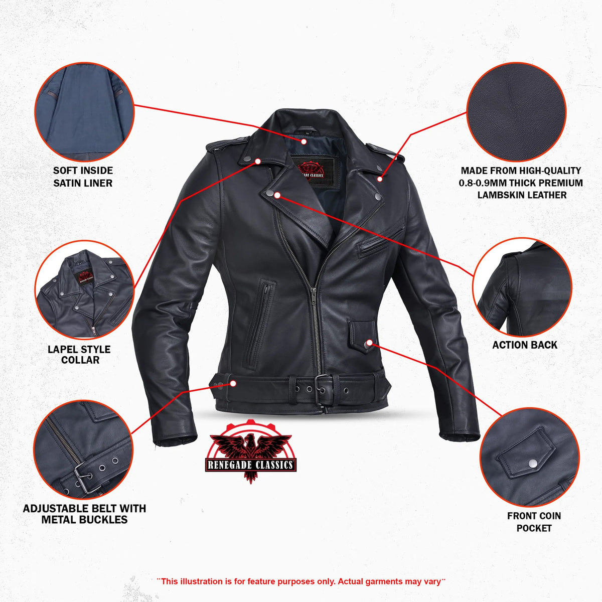 Moonlight Women's Navy Blue Fashion Leather Jacket