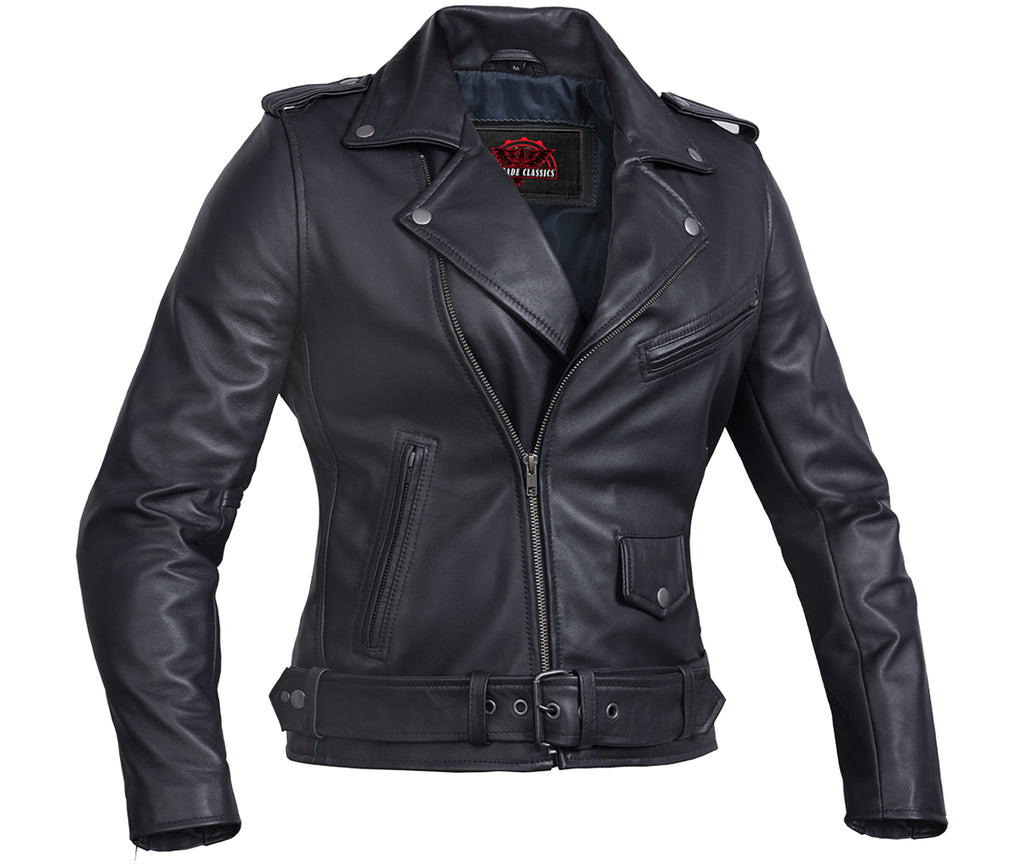 Moonlight Women's Navy Blue Fashion Leather Jacket