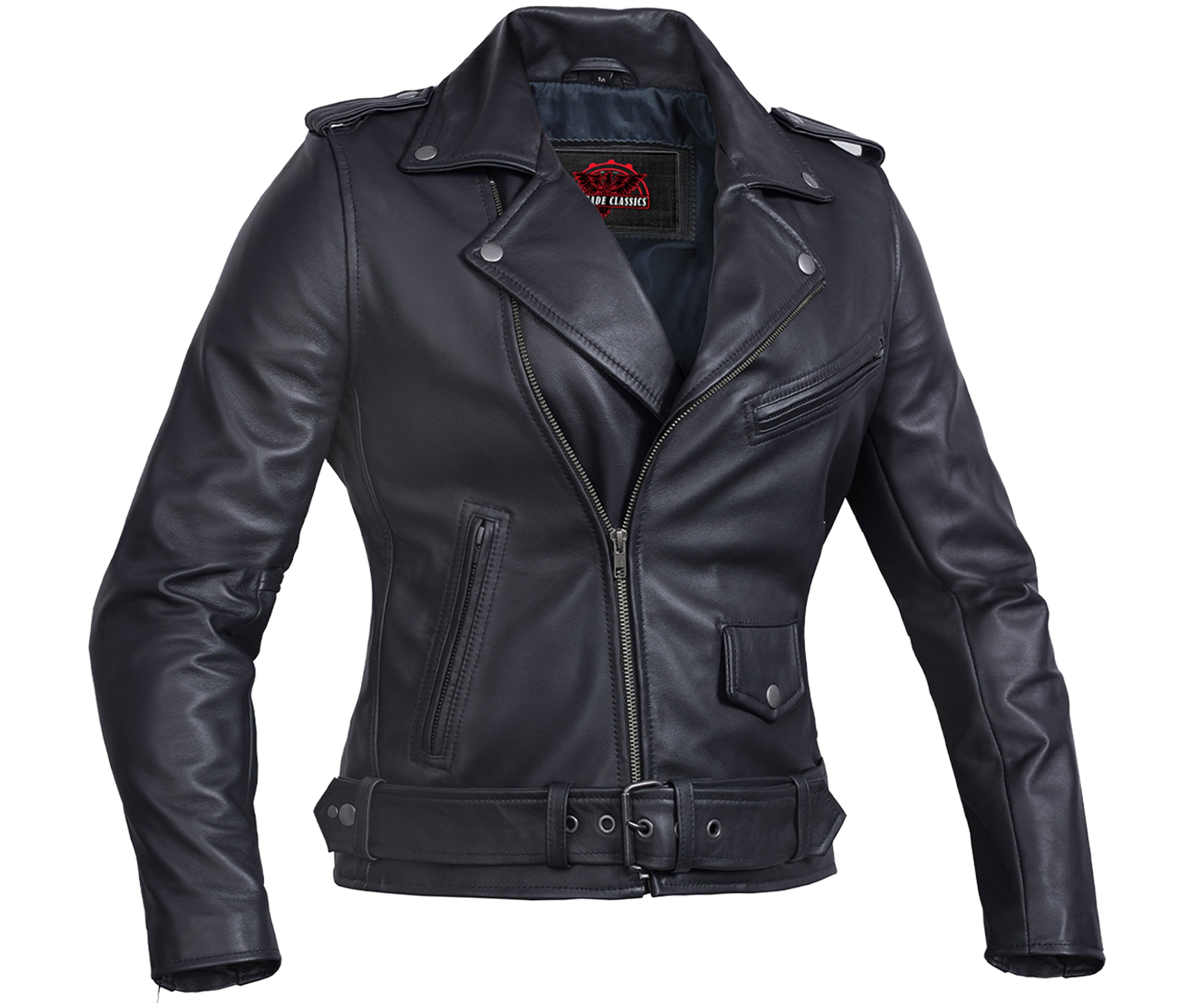 Moonlight Women's Navy Blue Fashion Leather Jacket