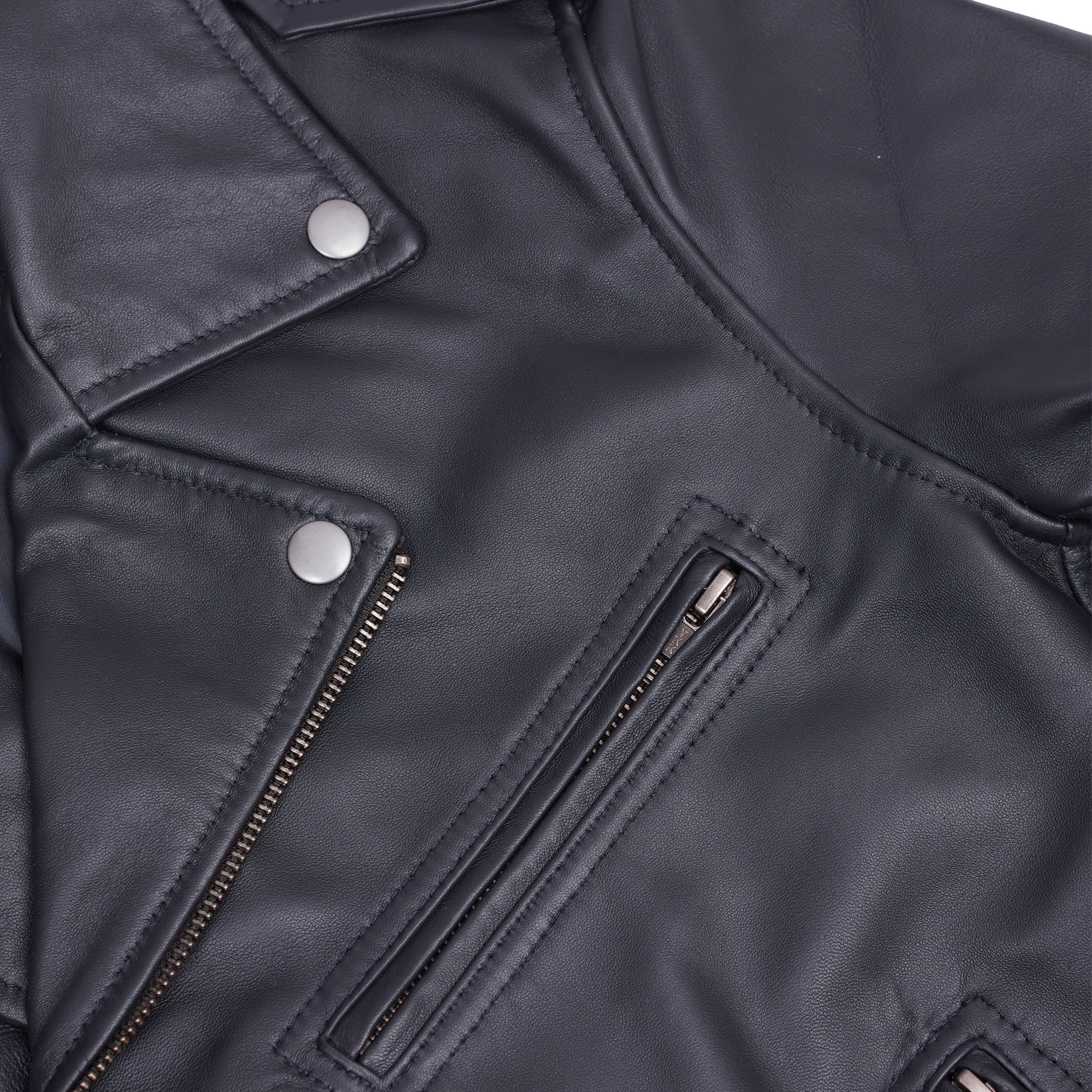 Moonlight Women's Navy Blue Fashion Leather Jacket