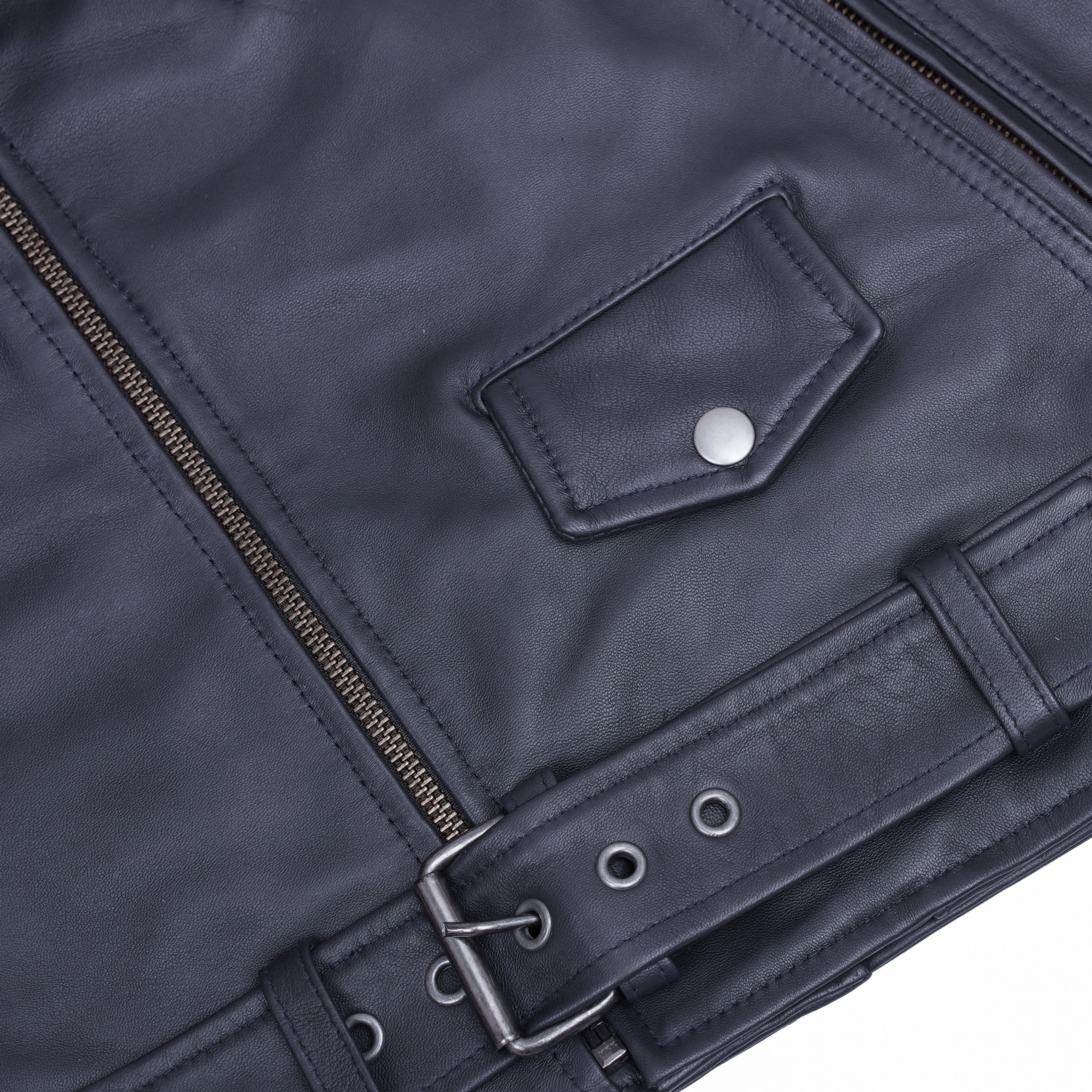 Moonlight Women's Navy Blue Fashion Leather Jacket