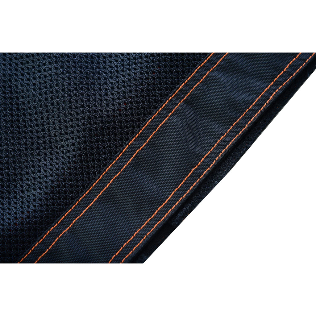 Night Tiger Men's Black Mesh Textile Vest with Orange Diamond Stitch