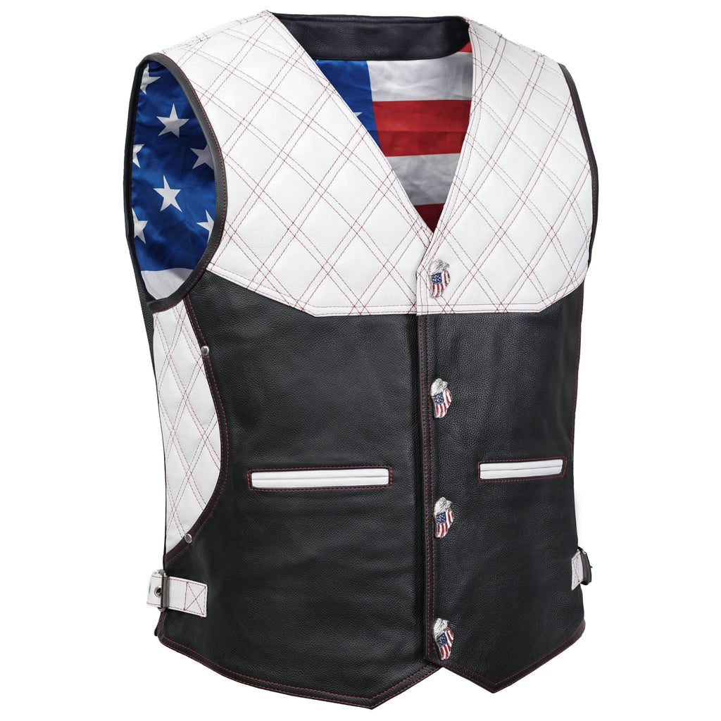 Star-Dusted Men's Leather Vest