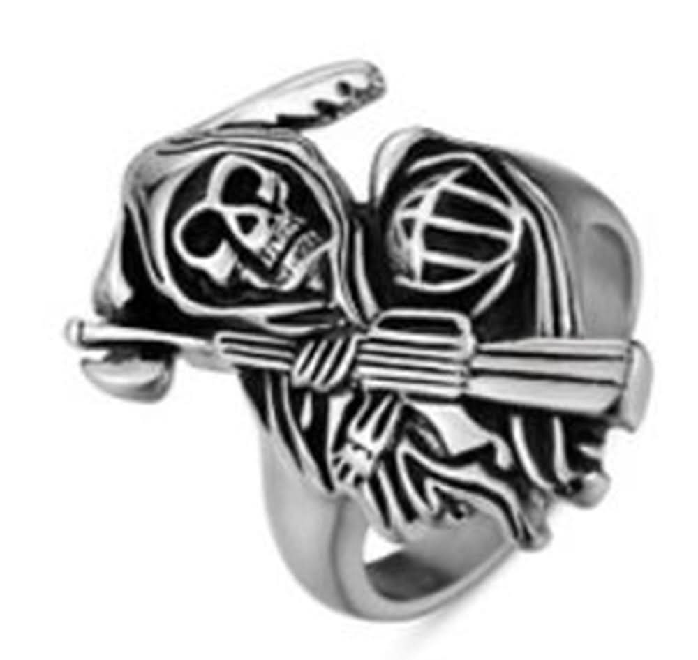 R13 Stainless Steel Reaper Biker Ring