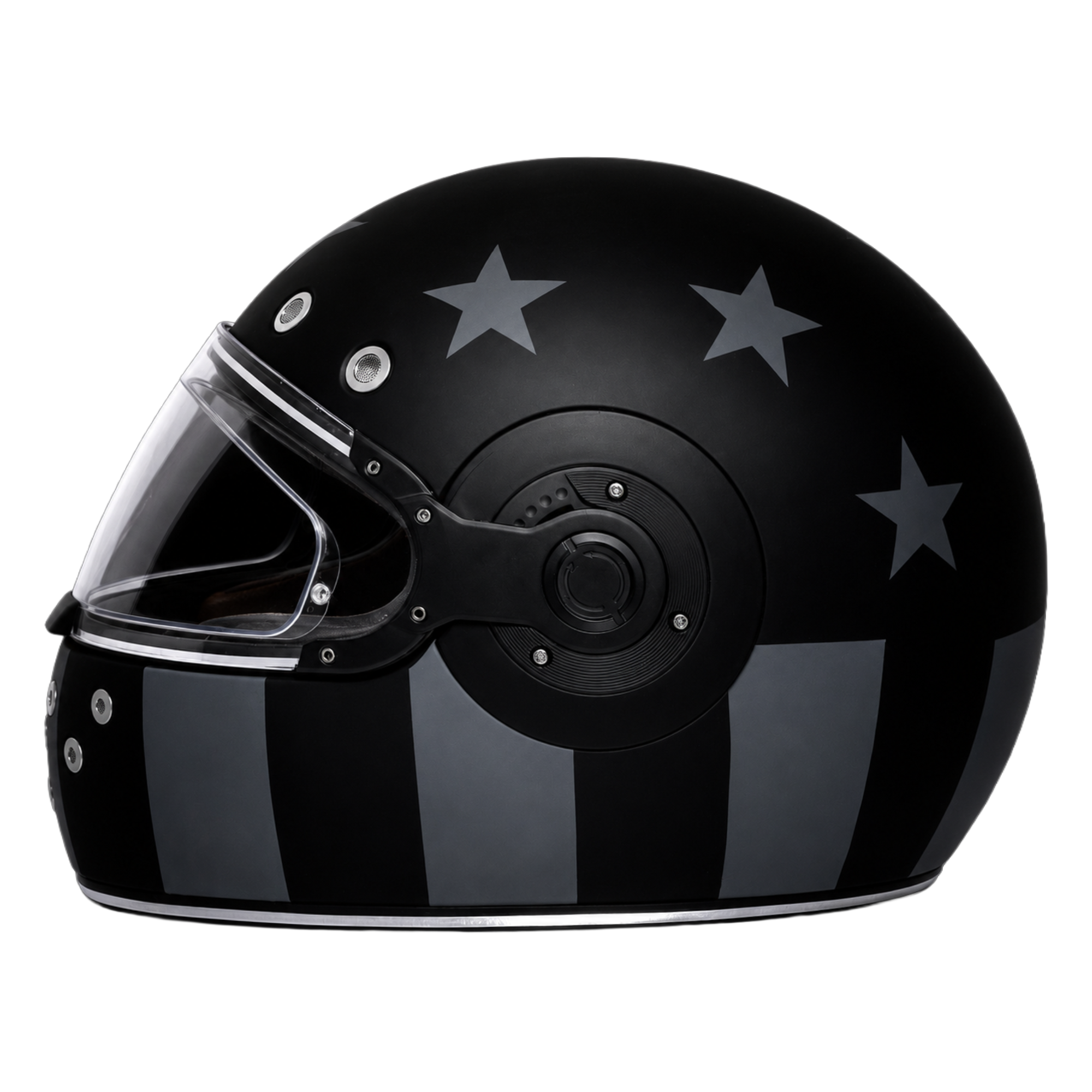 DOT Daytona Retro Full Face Motorcycle Helmet: Vintage Style for Men, Women, & Youth - W/ Captain America Stealth