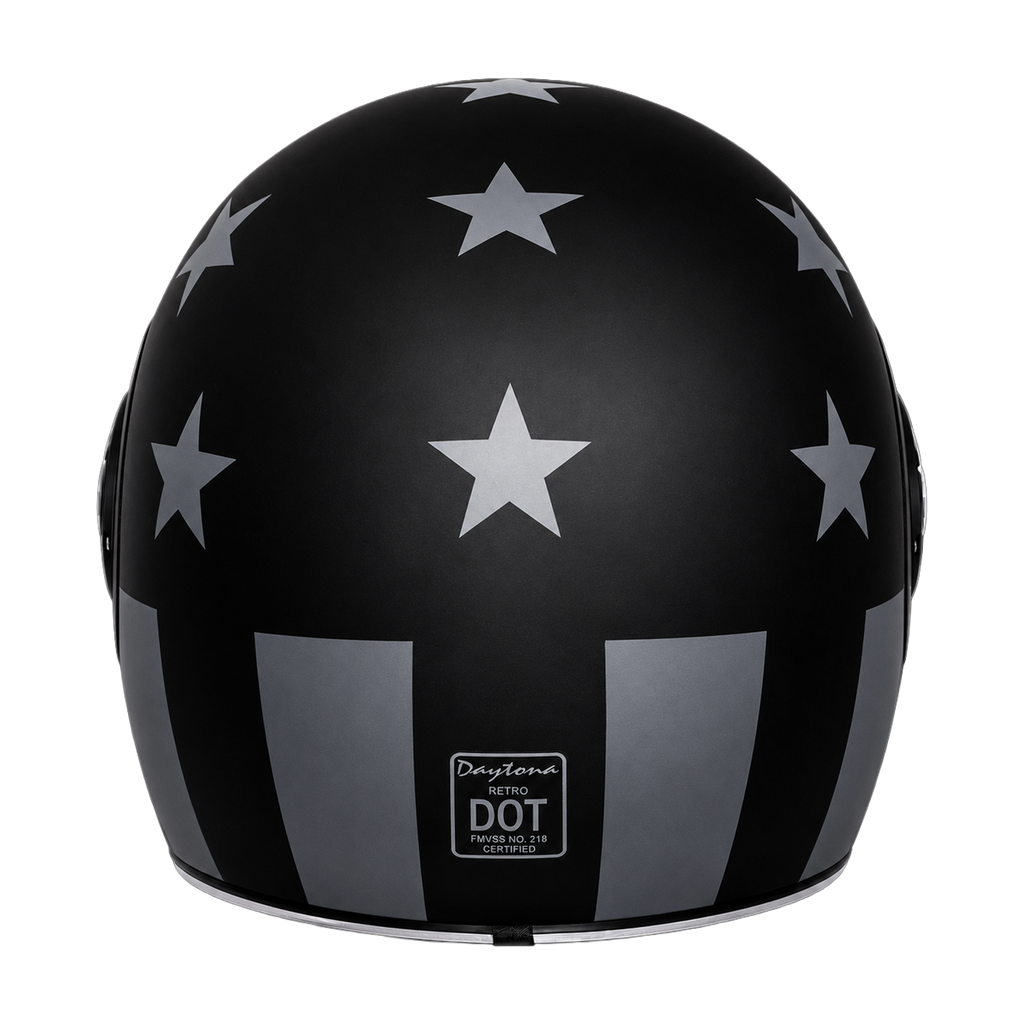 DOT Daytona Retro Full Face Motorcycle Helmet: Vintage Style for Men, Women, & Youth - W/ Captain America Stealth