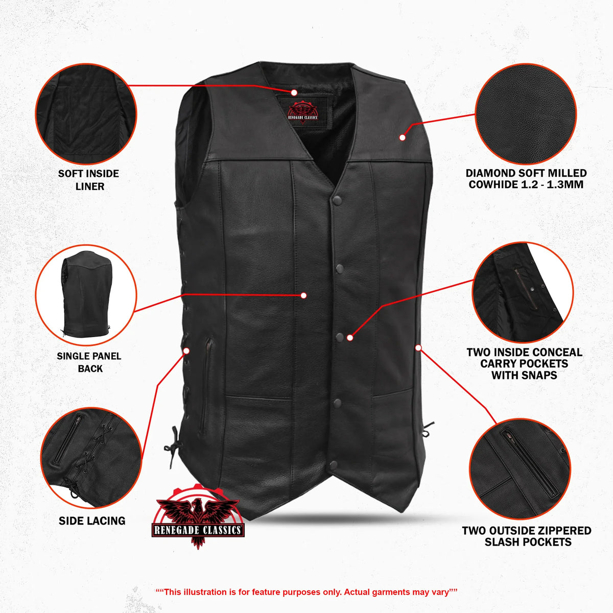 Men's Ten Pocket Utility Black Vest - TALL