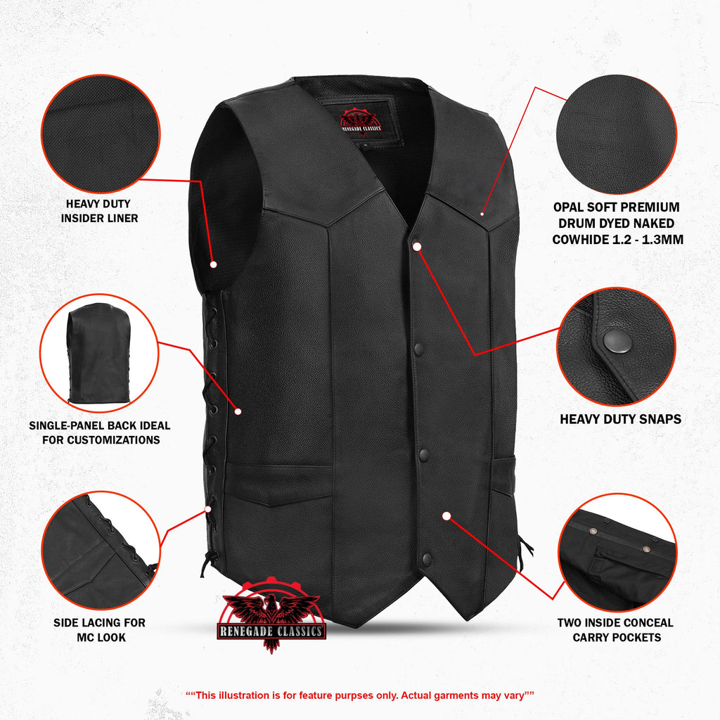 Men's Gold Traditional Vest - Black