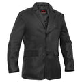 Retro Trim Men's Black Sheep Skin Leather Blazer