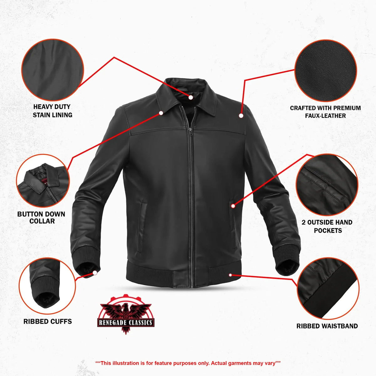 Midnight Forge Men’s Faux Leather Motorcycle Jacket