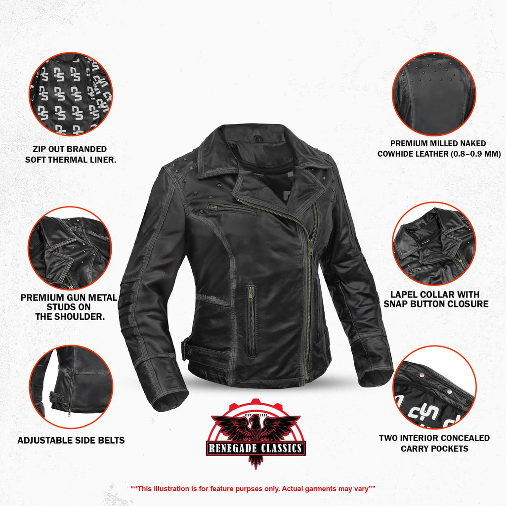 Shadow Stud - Women’s Leather Motorcycle Jacket