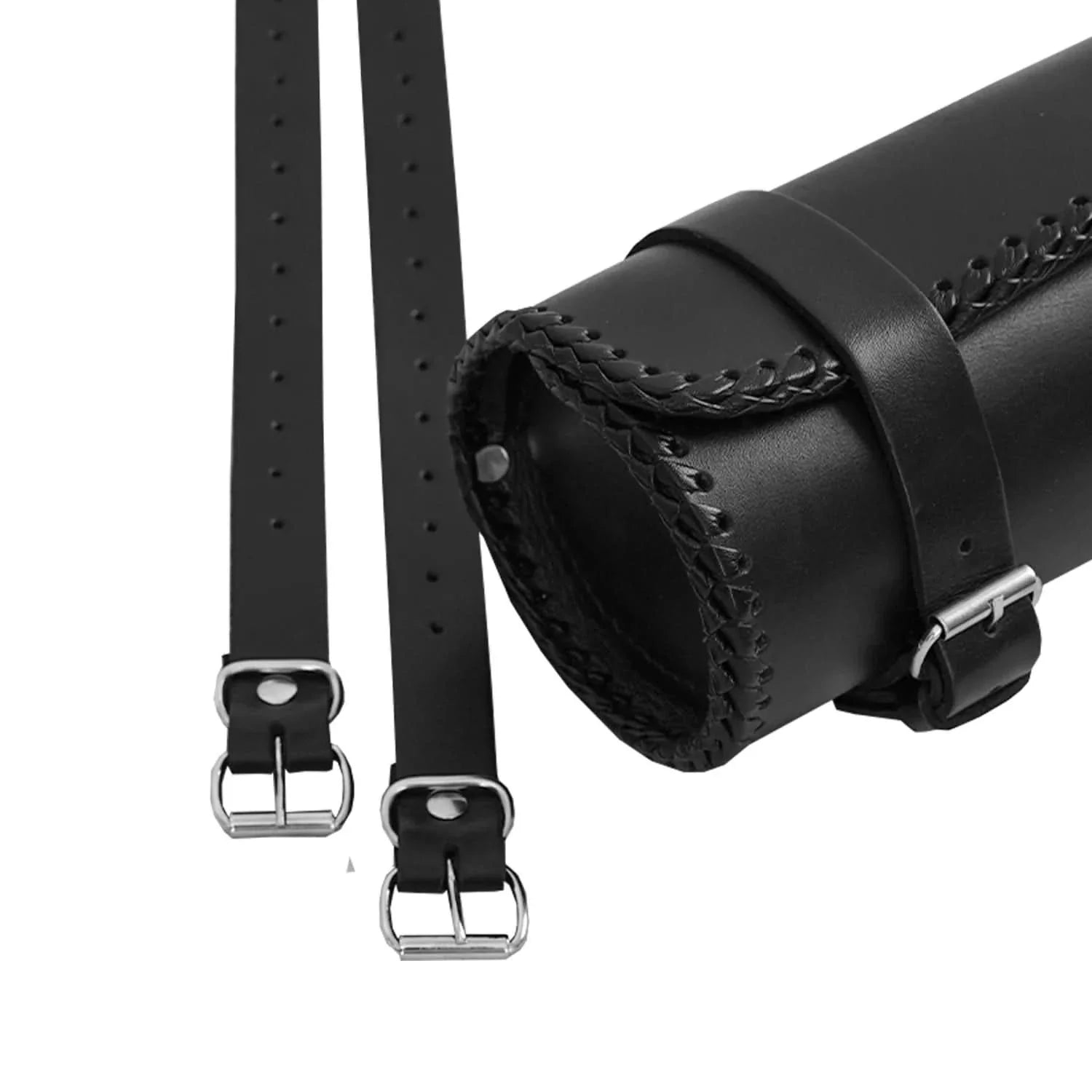 ApexMoto Premium Large Leather Round Tool Bag