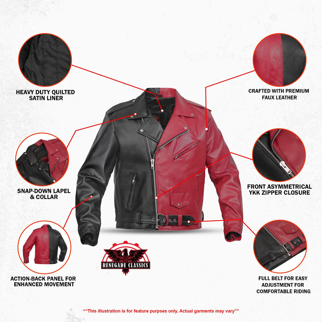 Void Ember Men’s Faux Leather Motorcycle Jacke