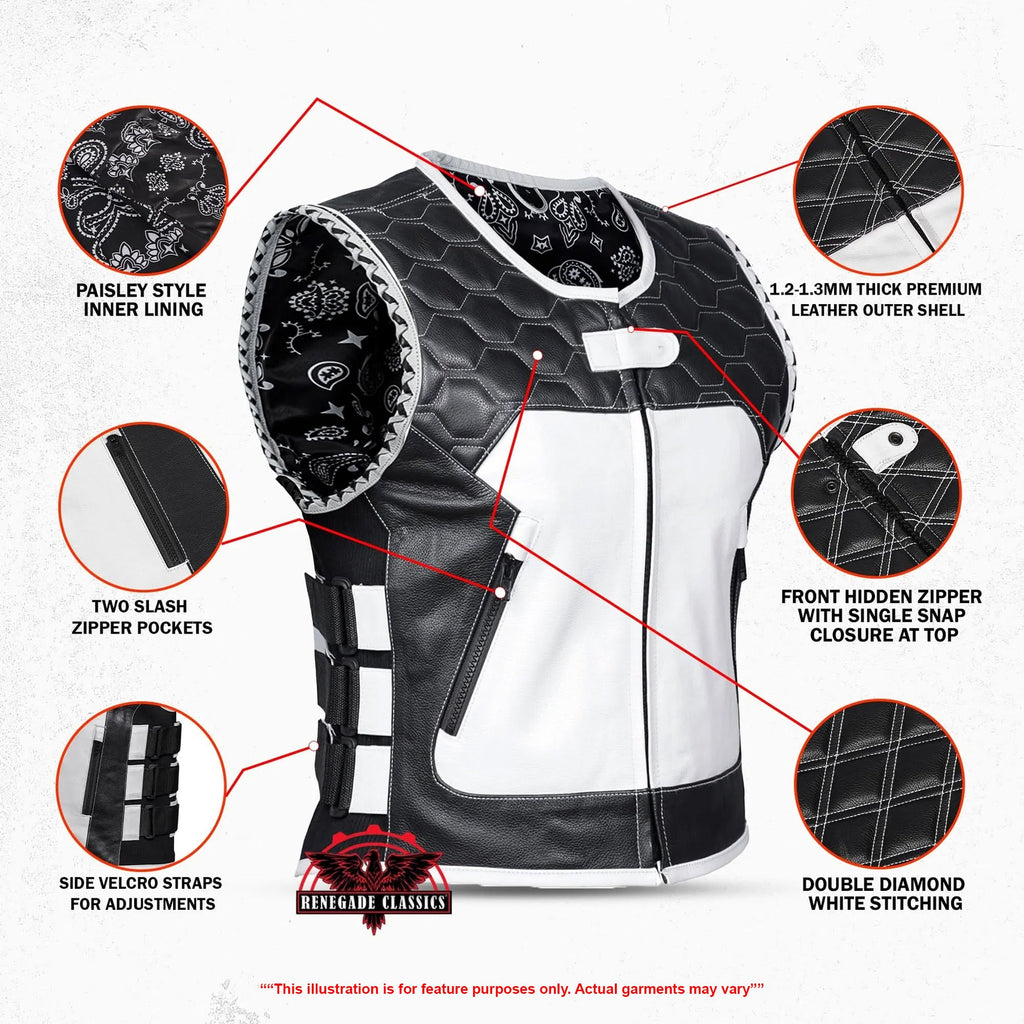 Zephyra Womens Leather Motorcycle Vest