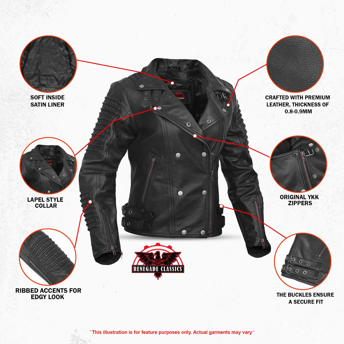 Shadow Queen Women's Black Fashion Leather Jacket