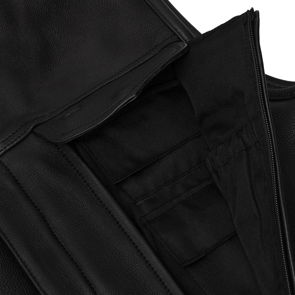 NightSentinel - Men’s Leather Motorcycle Vest