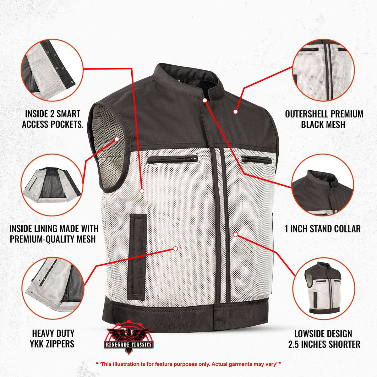 Blaze Lowcut Men's Motorcycle Mesh Vest