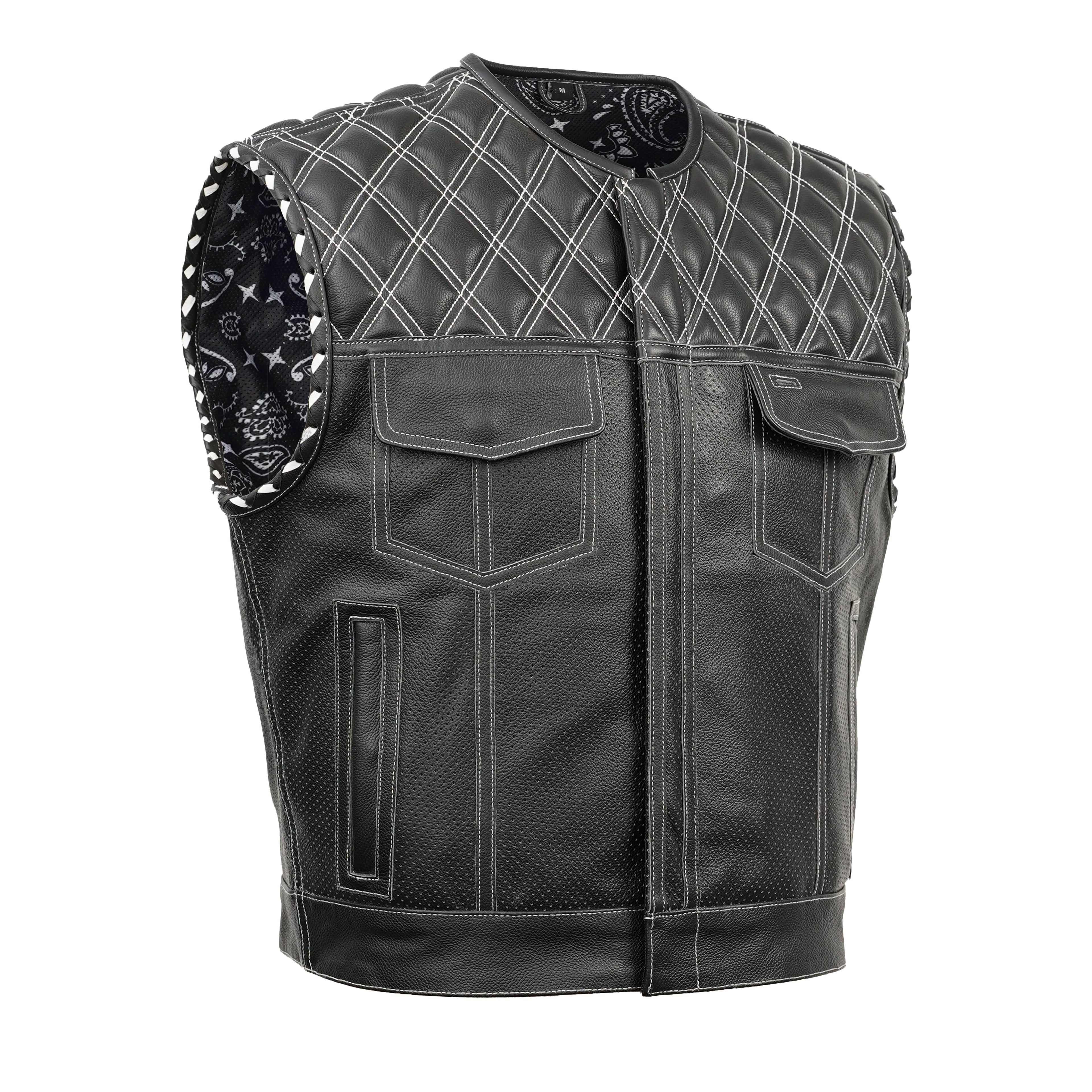Blaze Lowcut Chrome Phantom Men's Leather Vest