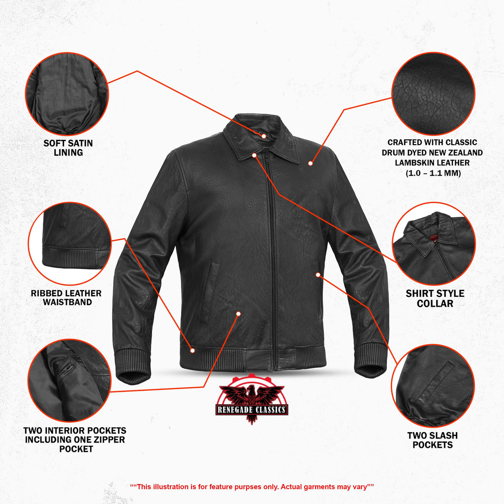 Traveler Men's Fashion Black Leather Jacket