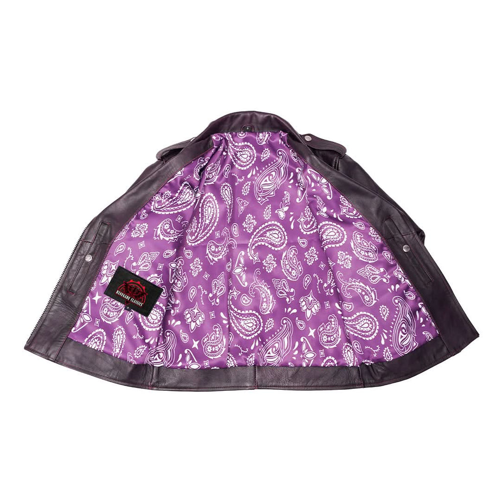 Violet Vixen Women’s Leather Motorcycle Jacket