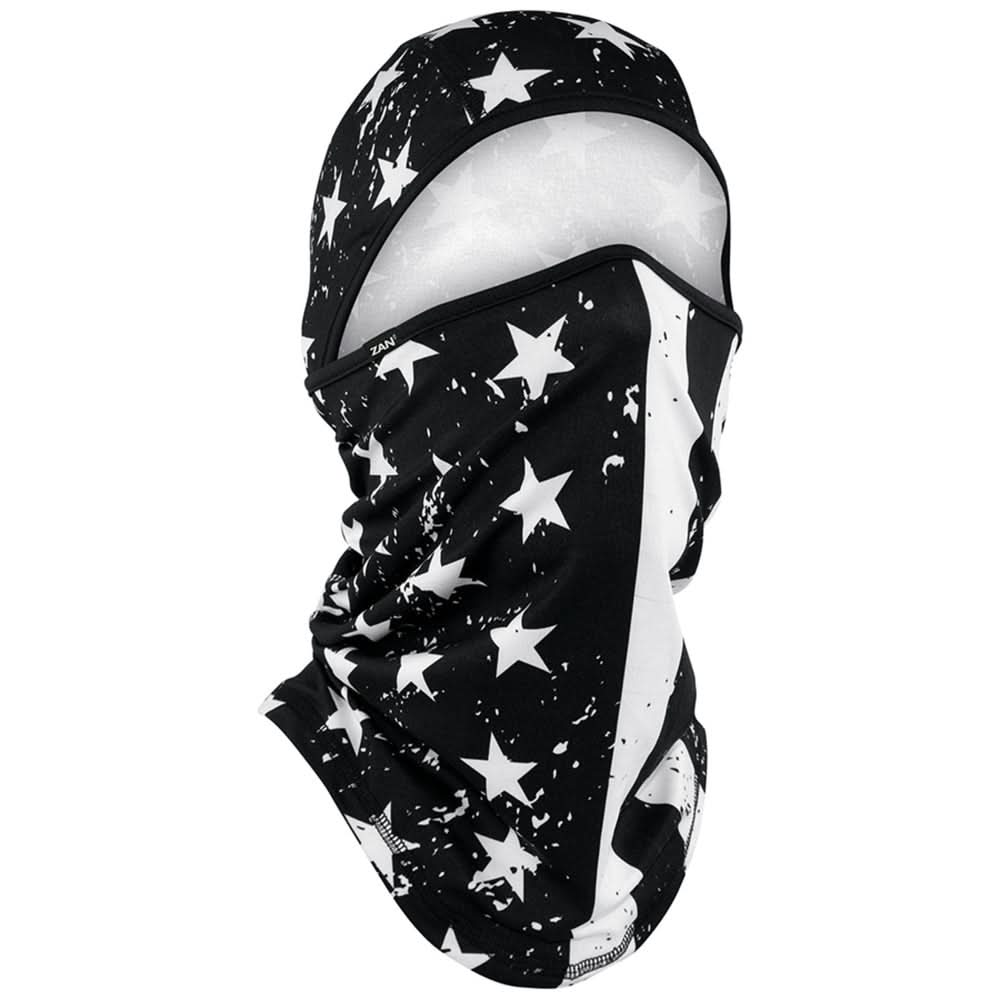WB4L91 Convertible Balaclava, SportFlex(tm) Series, Black & White Flag