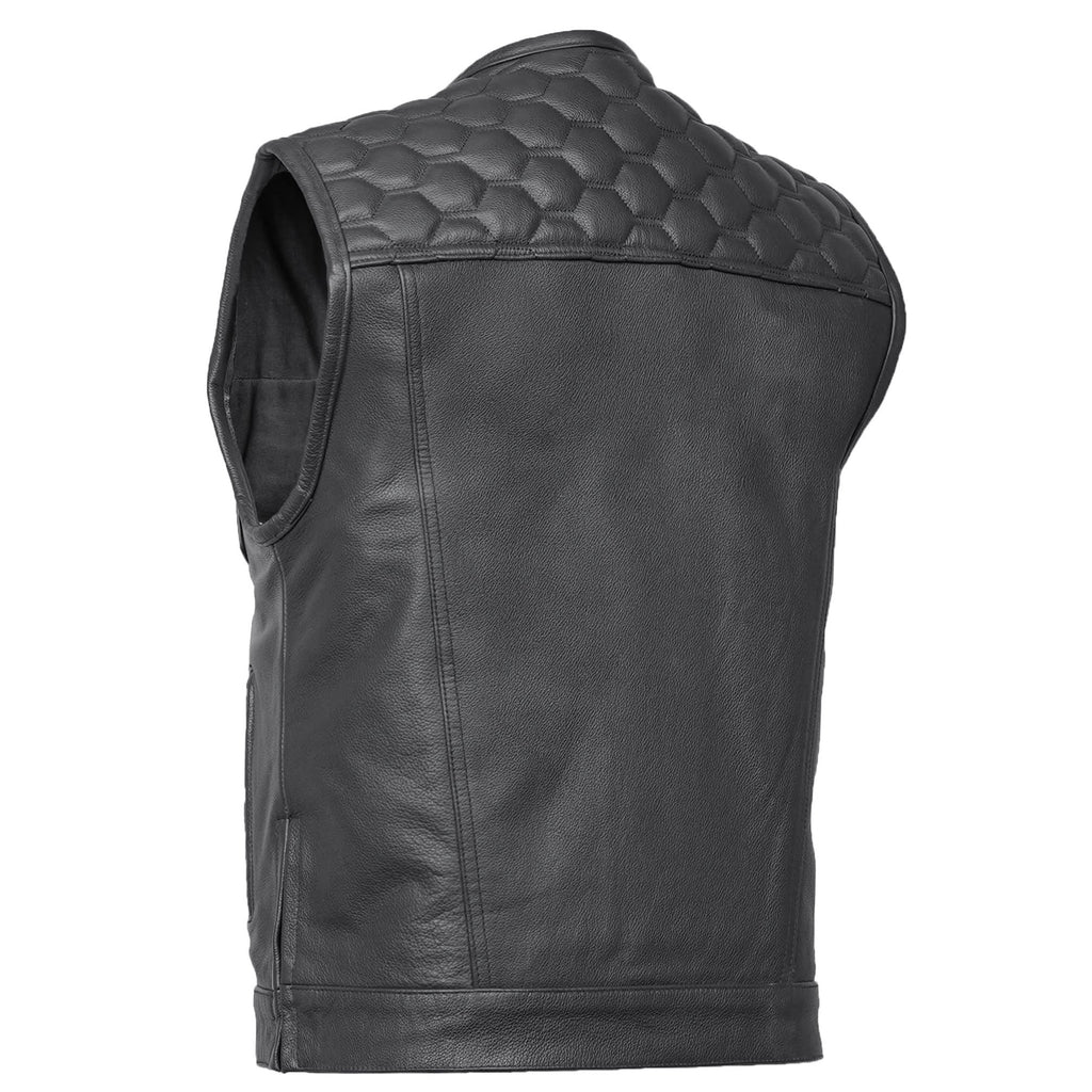Black Horse Men's Leather Motorcycle Vest