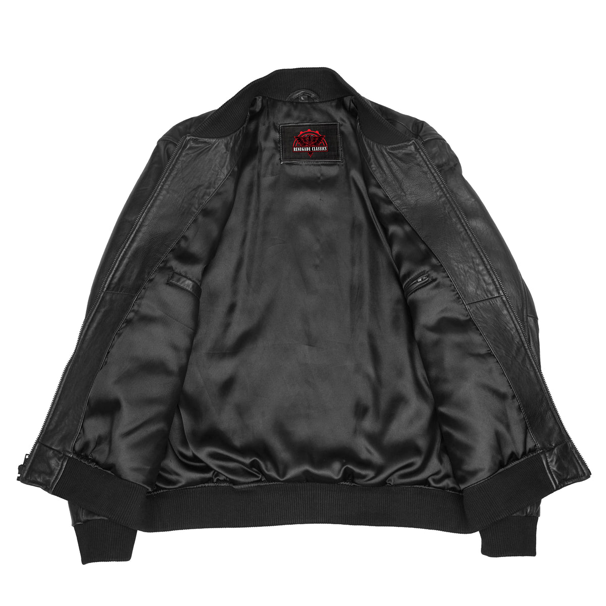 Stalwart Men's Fashion Black Leather Bomber Jacket