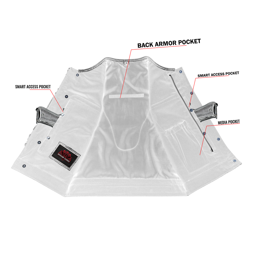 Leather Fang Lowcut Men's Leather Vest