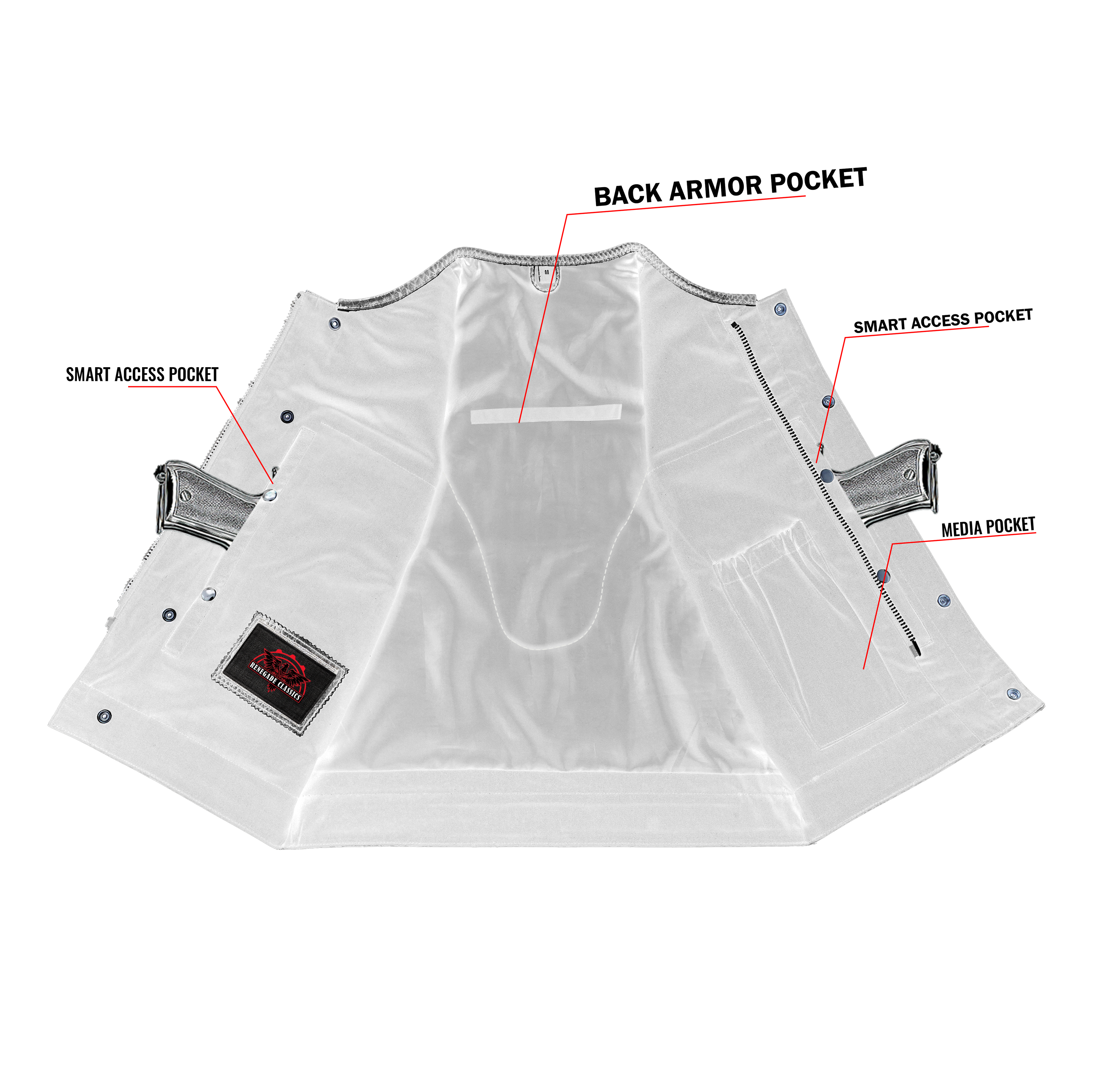 Leather Fang Lowcut Men's Leather Vest