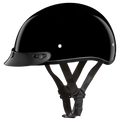 DOT Approved Daytona Skull Cap Half Shell Motorcycle Helmet - Beanie Style for Motorcycles, Cruisers, Scooters, and Mopeds - Hi-Gloss Black