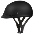 DOT Approved Daytona Skull Cap Half Shell Motorcycle Helmet - Beanie Style for Motorcycles, Cruisers, Scooters, and Mopeds - Dull Black